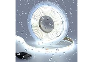 GOMING DC 5V Tira LED COB USB Blanco Frío 6000K IP65 Impermeable CRI 93+ Alimentado por USB 2M 640LED Alto Brillo Luces de Cinta LED Flexibles