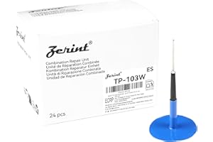 ZERINT TP-103W 24 Piezas Parches de Neumáticos Reparación,(45 x 6 mm), Vástago Envuelto de para Coche Motocicleta Goma Parche Tubeless
