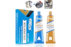 MIIOTO Soudure à Froid Metal, Colle Metal Extra Forte, 50g*2, Soudure Magique Colle, Colles Époxy Métal, AB Glue, colle Puissante pour Métal, Pâte de Réparation en métal pour Acier, Fonte