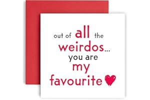 Huxters Anniversary Card – You are my most Favourite - Funny Card for Wife - Husband - Boyfriend - Girlfriend – 350GSM Valentines Day Card – Blank for Custom Message – 14.8cm