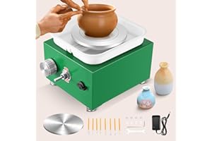 AOMDOM Torno Alfarero, 2000RPM Rueda de Cerámica con Velocidad Estable y Ajustable, Kit Ceramica con Herramientas de Alfarería Adecuado para Tiendas de Bricolaje de Alfarería(Verde)
