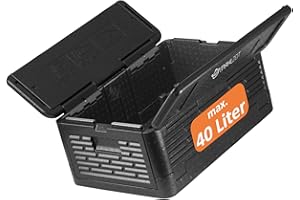 ‎MAHLZEIT Mahlzeit Thermobox faltbar 60 x 40 x 25,5 cm | Warmhaltebox, Schwarz | Thermobox für Essen, Thermobox Styropor, Thermobox Kühlbox, Isolier Klappbox, Styroporbox Klappbar, Isolierklappbox, Isolierbox