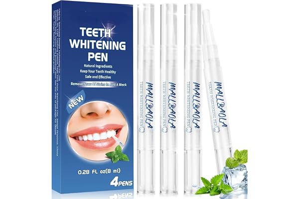 Stylo Blanchiment Dents(4 Pièce), Gel Blanchissant pour Dents, Kit Blanchiment Dentaire, Blanchir Les Dents Rapidement, Blanchisseur De Dents Instantanée, Efface Taches & Décolorations