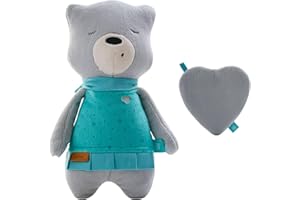 myHummy Lena Grey – The Cuddly Friend with Back Pocket for Heat Cushion or Sound Module, Includes Heart-Shaped Fabric Bag
