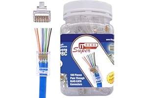 ITBEBE.COM ITBEBE Lot de 100 Connecteurs RJ45 Cat6 Haute Performance - Connecteur Ethernet/8P8C/Extrémités Cat 6 Pour Câble Ethernet 24 AWG