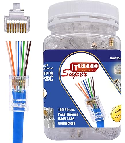 Connettori RJ45 8P8C Per Cavo Ethernet Cat5e - 50 Pezzi - Mysmartshop