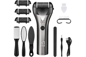 Lychico Electric Foot File Hard Skin Remover, Rechargeable Waterproof Callus Remover Foot Care Utensil, Professional Pedicure Tools for Hard Cracked Dry Dead Skin/Feet Care Exfoliator