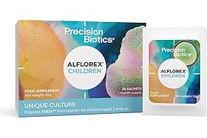 PRECISIONBIOTICS Alflorex Children - Gut Health Probiotic Supplements with Unique Bifidobacterium Longum Bacteria Strain 35624 - Probiotics for Children Ages 3+ - Vanilla Flavour - 30 Powder Sachets