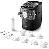 Philips Nudelmaschine Serie 7000 - ProExtrude-Technologie, Automatisches Abwiegen, vollautomatisch, 8 Formscheiben, Schwarz (