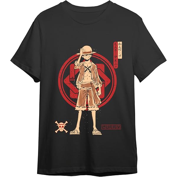 Manga One Piece WhyKiki Ruffy Logo Maglietta Da Uomo Luffy Zoro One