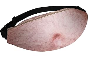 Weewooday Marsupio Divertente da Uomo Marsupio Pancia da Birra Marsupio per Papà Regolabile con Cerniera Marsupio Stupido per Donna Escursione Scherzo Regalo Primo d'Aprile (Pochi Peli)