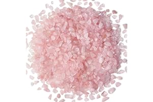Sahoottie 250g Rosenquarz Trommelsteine Klein 7-9 mm Kleine Rosenquarz Kristall Chips Deko Edelsteine Rosa Heilsteine Kleine Edelsteine für Heilung Reiki Dekosteine für Vasen