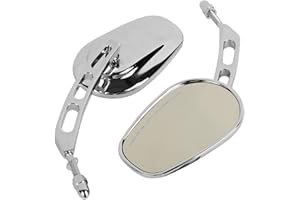 XMT-MOTOR 8mm Specchietti Retrovisori Adatto per Harley Touring Softail FL Dyna Sportster 883 Cromato