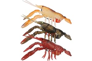 TRUSCEND Leurres de Pêche Pré-montés pour eau Douce et eau Salée, Leurres de Pêche au Bar Innovants en TPE Ultra-résistants, Crevettes Réalistes Leurre Anti-herbe pour Truite, Doré, Garder Séparément!