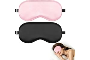 2 styck sidensömnmasker för damer, justerbar ögonmask för sidosovare | Ljusblockerande sömnglasögon, sömnögonmask för resor, 100 % ekologiskt mullbärssilke, mäns sovmask, barn ögonmask
