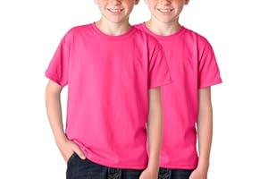 BOD HOME, Pack 1 o 2 Camisetas de Niño/Unisex Manga Corta 100% Algodón, Camiseta Infantil Básica Cuello Redondo para Niños, Variedad de Colores Lisos, Suave, Cómoda, Versátil, Tallas de 5 a 15 años
