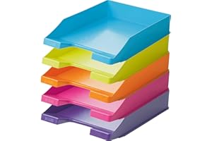 ‎HAN Han Briefablage A4 (1 Karton = 10 Stück) modern Colours je 4 orange, hellblau, pink, hellgün und lila (10er Pack)