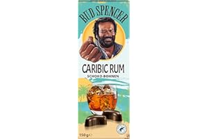 Piasten BUD SPENCER Caribic Rum Schoko-Bohnen – Erlesener Karibischer Rum in Zartbitterschokolade aus nachhaltigem Kakao – 1 x 150g