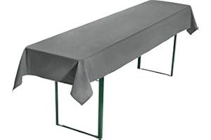 REDBEST Biertisch-Tischdecke, Biertisch-Auflage, Tischdecke Bierzeltgarnitur, Bierbanktischdecke grau Größe 110x260 cm - strapazierstark und langlebig