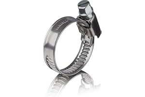 GARSIDURO® Schlauchschellen Edelstahl | 16-27mm [6 Stück] | Profi W5 Schlauchklemme | Schlauchschellen geeignet für die Waschmaschine oder als Gartenschlauch Schellen & Pool Schlauchschellen