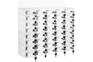 LVRUIEDS Almacenamiento Para Teléfono Móvil, Con 12/15/20/25/30/40 Ranuras, Casillero Transparente Para Teléfono Móvil Con Cerradura, Gabinete De Almacenamiento Para Teléfono Móvil De Escritorio(40 Sl
