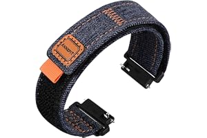 ANNEFIT Canvas klockrem, denim tyg snabbfrigörande klockarmband för män kvinnor, 16 mm 18 mm 19 mm 20 mm 21 mm 22 mm 24 mm