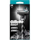 Gillette Mach3 Charcoal Razor + 2 Replacement Razor