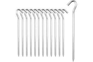 ‎DN DENNOV Zeltheringe, 【14/26Packung】 Heavy-Duty 18cm Zelt Heringe Metall Zelthaken Aluminium Heringe Erdnägel für Harte Böden, ideal für Garten, Camping, Angeln und Zelten