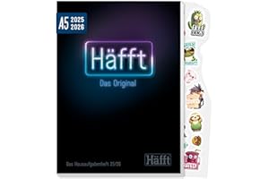 ‎HÄFFT Häfft® Original Homework Book 2025/2026 A5 "Neon Black" Ultimate Student Calendar, Student Planner - Sustainable & Climate Friendly
