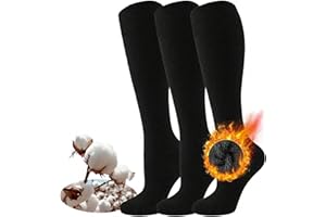 PS PROUTHS Calcetines Térmicos Altos Hombre, Calcetines Térmicos Altos Mujer, Calcetines Largos Suaves con Rizo Interior, Calcetines Hasta la Rodilla Acogedor Invierno de Lana o Algodón