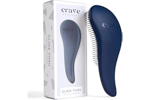 Crave Naturals Glide Thru Entwirrungsbürste für Kinder und Erwachsene, entwirrende Bürste für natürliches, gelocktes, glattes, nasses oder trockenes Haar, Blau
