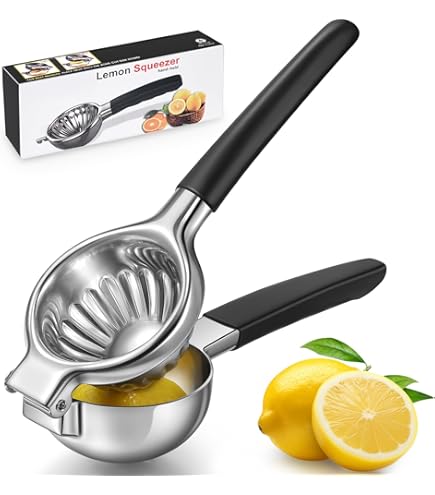 JIEJIE Zitronenpresse Aus Edelstahl 304 - Extra Große Handpresse Für Zitrusfrüchte