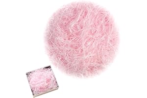 SOPWMAP 100g Riempimento di Rafia per Cesto Regalo per cesti regalo - Triturato Riempimento di Carta Regalo per Decorazioni per riempire cesti per feste e confezioni regalo - Rosa