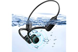 IVCDODVD Lvcdodvd Bone Conduction Headphones Bluetooth5.3 IP68 Waterproof Open Ear Headphones 32GB Built-in Memory Flexible 150mAh Battery Running Headphones Swimming Headphones for Swimming Running Sport Work