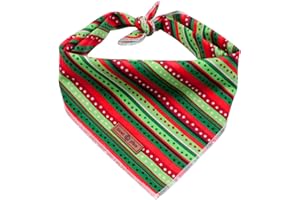 Lionet Paws Christmas Dog Bandana for Small Medium Large Dogs, Cat Dog Kerchief Red Green Dog Triangle Bibs Scarf for Girl Boy Gift