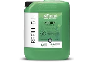 ‎BIO-CHEM CLEANTEC bio-chem Küchenreiniger - 5 Liter Kanister - Kraftreiniger Fettlöser Ceranfeldreiniger Edelstahlreiniger für Ceranfeld, Induktionskochfeld, Küchenarmatur, Küchenfront, Arbeitsplatte