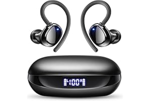 DUNIFAH Bluetooth Kopfhörer Sport Kabellos In Ear: True Wireless Earbuds Bluetooth 5.4 mit 48.Std Spielzeit und LED Anzeige,Touch Control Kopfhörer IPX7 Wasserdicht mit Ohrbügel für Joggen/Reisen/Laufen