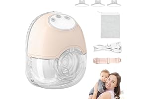 TECHVIZRS Milchpumpe Elektrisch, Tragbare Milchpumpe Schmerzfreie Freihändig Wiederaufladbar 4 Modi 12 Stufen mit LED-Anzeige Geräuscharm mit 17/19/21mm Flanschen (Rosa)