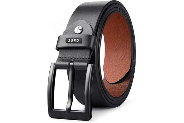 ZORO Men's Genuine Leather Belt for Men | Black,Brown,Tan