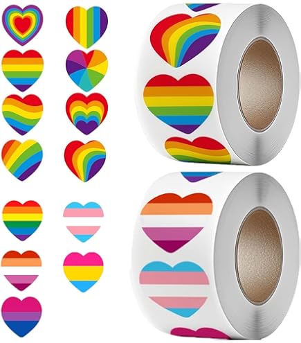 Gay Pride Stickers,500pcs Arc-en-Ciel LGBT Autocollant Rouleau De Ruban