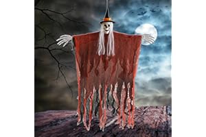 iTYOOS Halloween Appeso Scheletro Fantasma, Halloween Decorazione Cranio, Halloween Appeso Fantasma, Grim Reapers Puntelli, Teschio Garza Smorfia Fantasma Appeso, Decorazione di Halloween