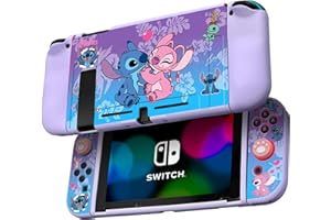 DOEPEBAE Switch Case, Switch NS Hülle, Anti-Kratzer Design Zubehör, TPU-Softcase im Klassischen Pink-Stil mit Zwei Daumenabdeckungen (NS-C)