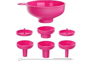 Breiter Mund Küchen Trichter, BALIWELL Lebensmittelqualität Kunststoff-Kochkonservierungstrichter mit 4 Größen Ausläufen(1,1cm-5cm）