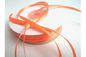 CaPiSo 100m Satinband 3mm Schleifenband Geschenkband Dekoband Satin Hochzeit Weihnachten Weihnachtsband (Neon-Orange)
