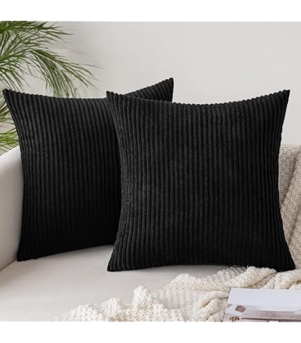 Housse De Coussin Décorative 40x40 Cm - Motif 'Aime Ça' Noir Et Jaune - En Lin/polyester - 4