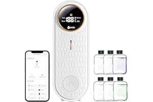 NIMIN Difusor de Aceites Esenciales sin Agua con 6 Aceites - Ambientador de Hogar con App y Bluetooth, 4 Niveles de Aroma, Pantalla de Temperatura, Aromaterapia para Casa