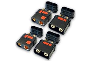 VUNIVERSUM Lot de 2 paires de connecteurs originaux anti-flash QS8S QS8 8 mm EC8 - Inversable - Noir jusqu'à 180 A - Batterie Lipo