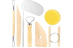 LINPHCEY 8-Piece Clay Sculpting Tools Set Perfect for Polymer Air Dry Modeling Clay Beginners & Professionals Ideal for DIY Pottery & Ceramics Tools for Clay Sculpey Sculpting & Crafting