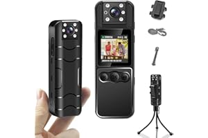 SecuraLen Bodycam Körperkamera Mini 1080P HD, 48MP Fotos, 1,3-Zoll Farbdisplay + OTG, 8h Akku, Nachtsicht, Bewegungserkennung, 120° Weitwinkel, Loop-Aufnahme