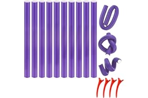 ERBO 10 Stück Lockenwickler Große Locken Mit 4 Clips, 20mm Lockenwickler über Nacht, Locken Ohne Hitze Schaumstoff für Damen Mädchen Lange und Kurze Haare, Lockenwickler für Große Locken (Ø20 x 240mm)